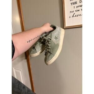 Converse Pro Leather Low Top Suede Lily Pad/Pale Mens Size 8.5 167889c